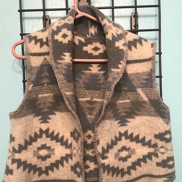 Native Wool Vest Reversible grey & cream - Picture 2 of 5